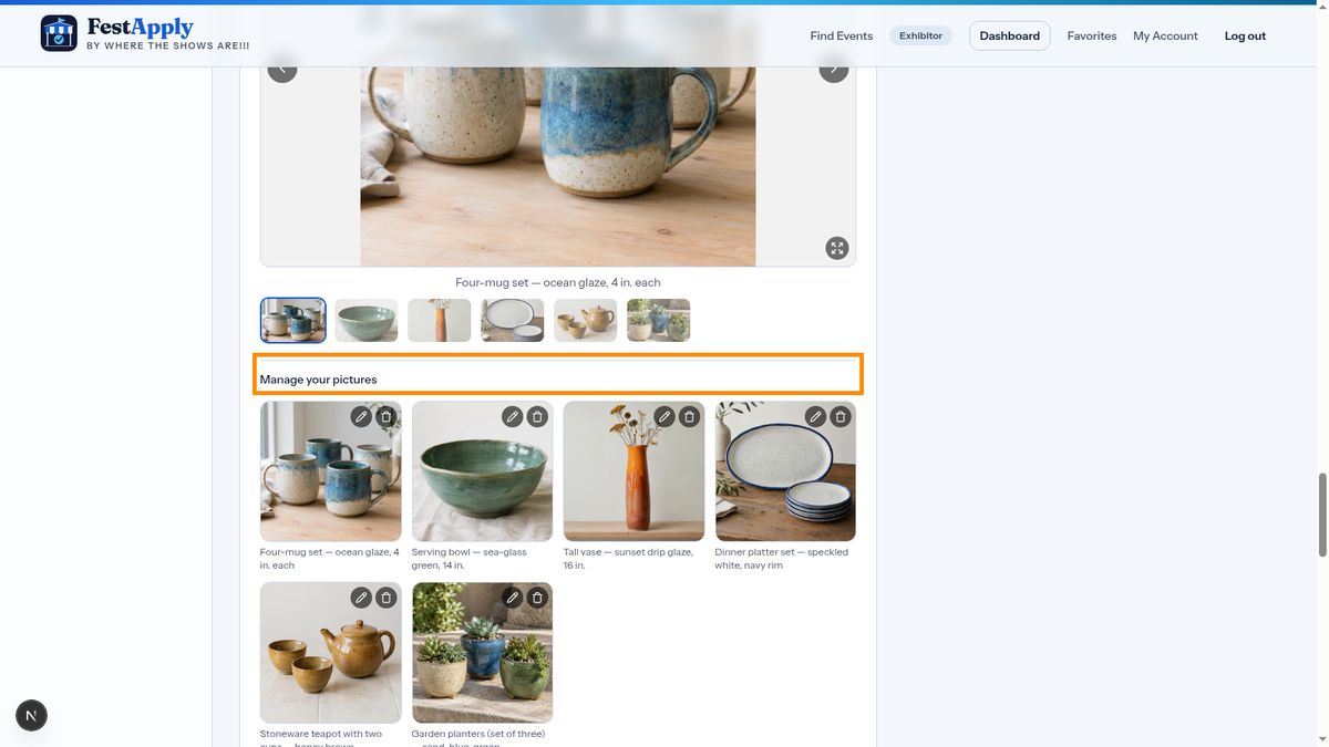Upload photos of your best work