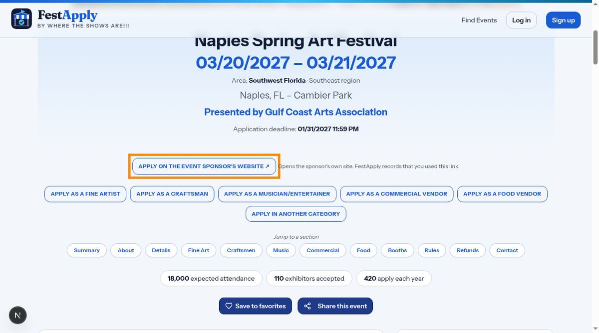 The button on your listing