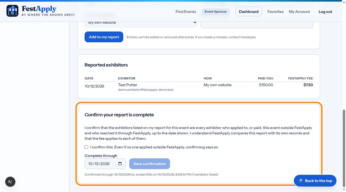 Confirm your report is complete