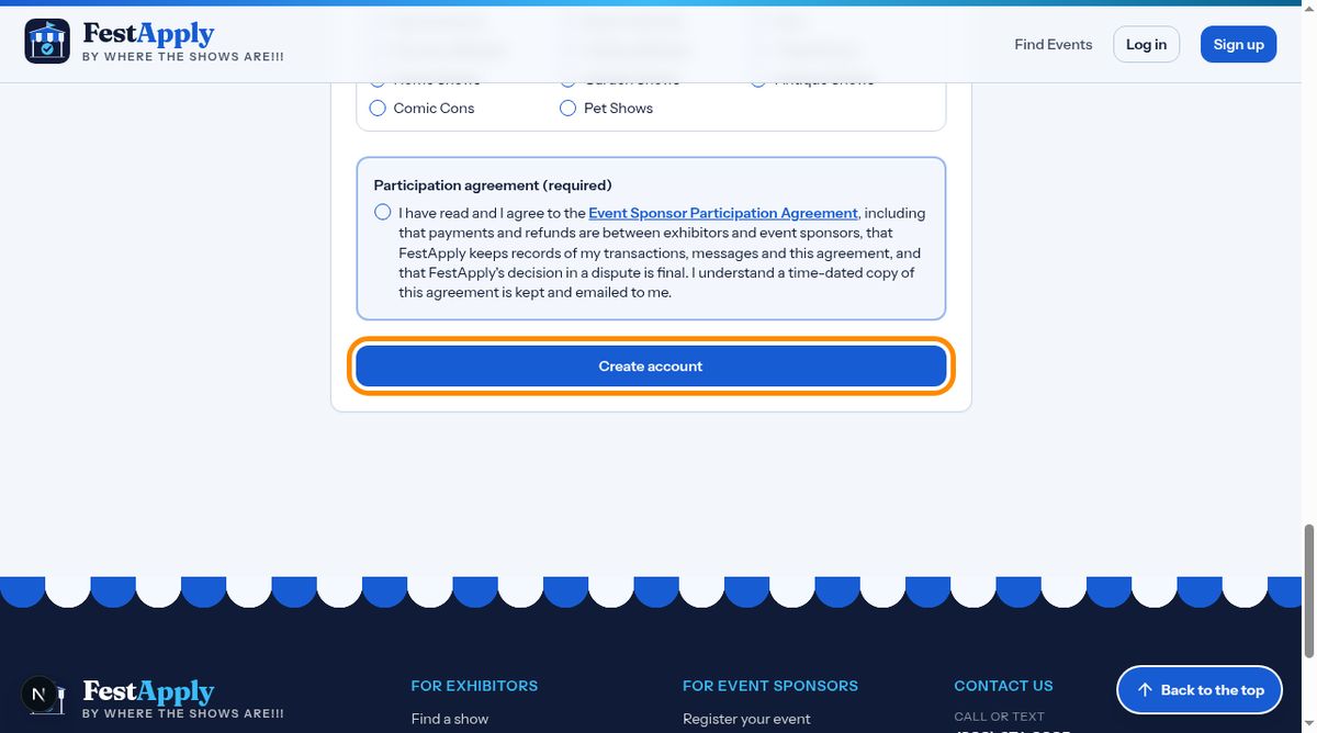 Create your account