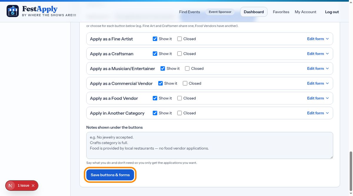 Edit your forms