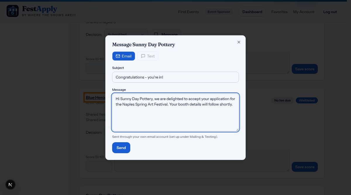 Write and send