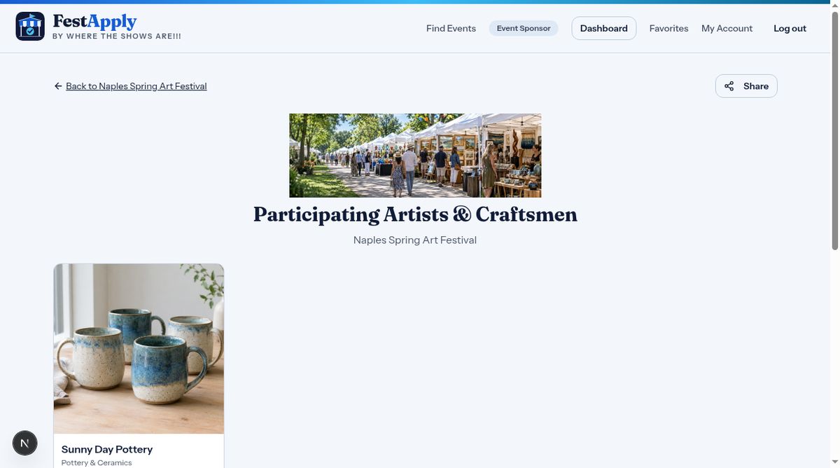 A gallery of your artists